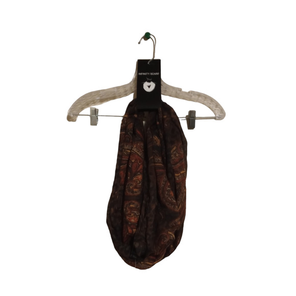 Cejon Paisley Print Infinity Scarf One Size Brown & Black - Picture 1 of 3